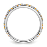 14k White Gold Stackable Expressions Citrine and Diamond Ring